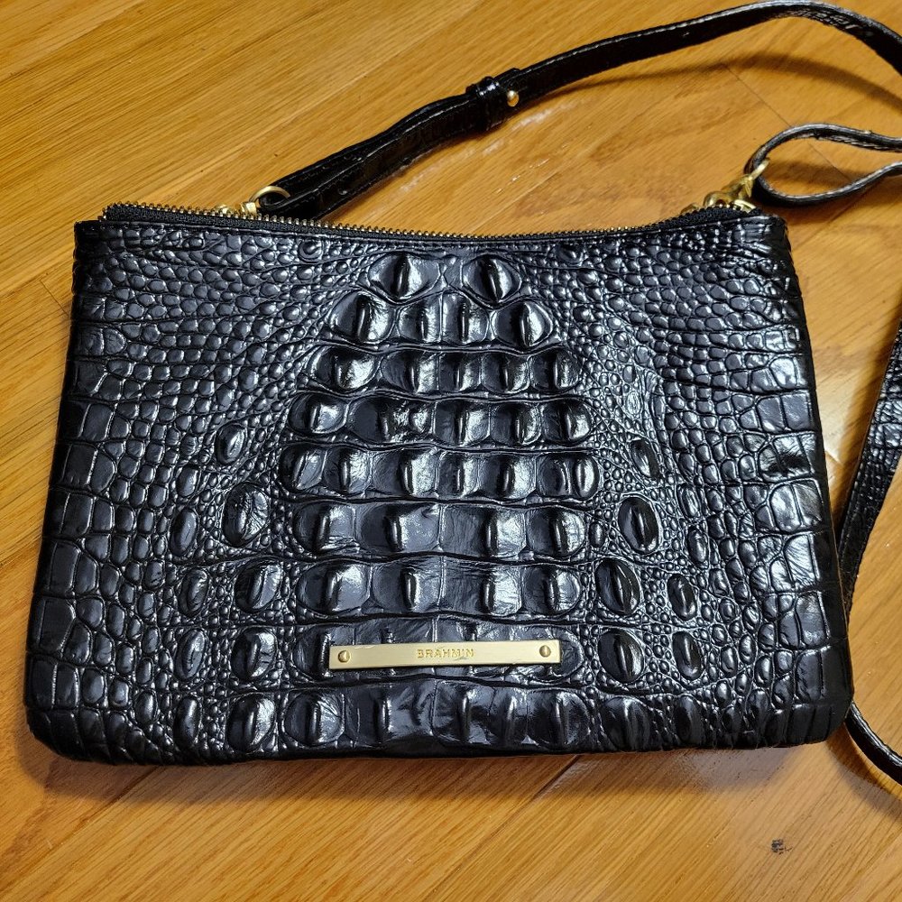 Brahmin black double compartment bag